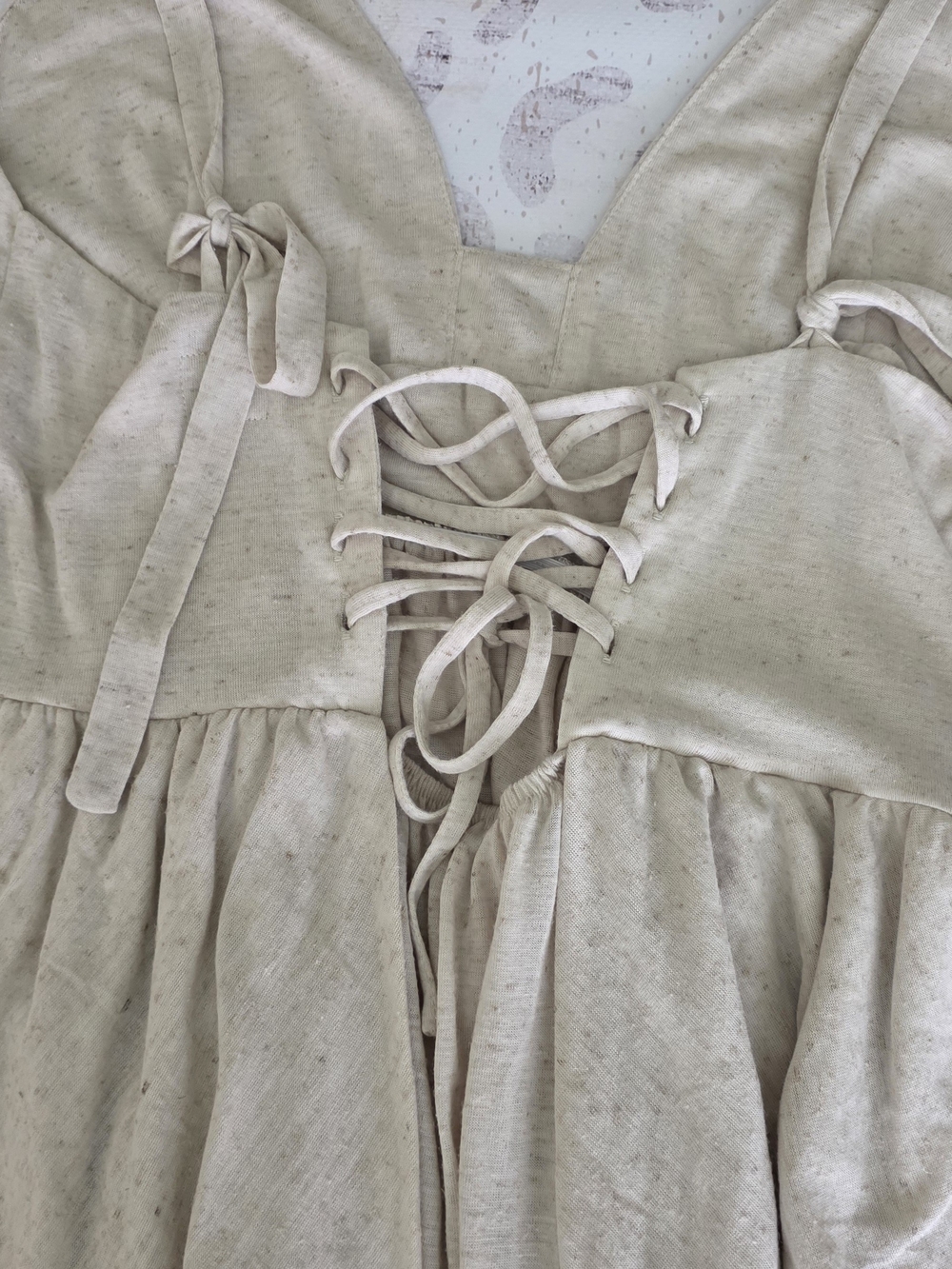 Free People Cream Tiered V-Neck Mini Dress - Picture 13 of 13
